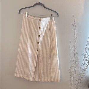 Abercrombie & Fitch Beige Striped Midi Skirt